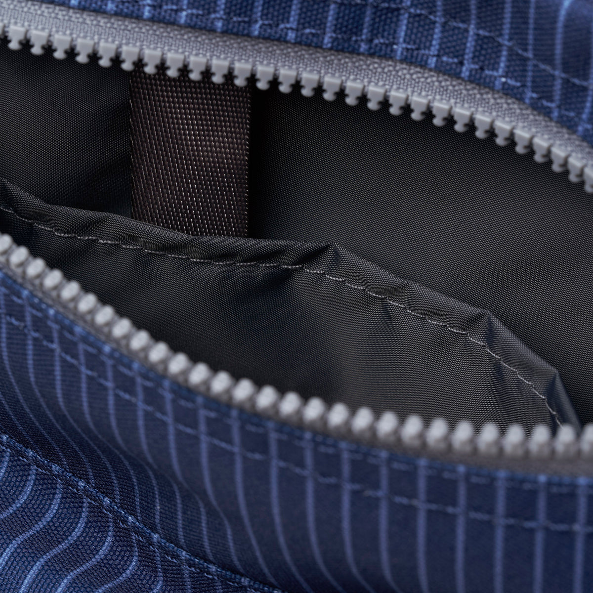Chelsea B Crossbody Bag in Dark Denim Pin Stripe