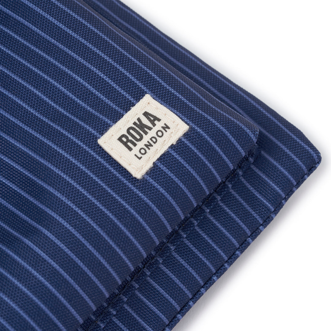 Chelsea B Dark Denim Pinstripe Recycled Canvas