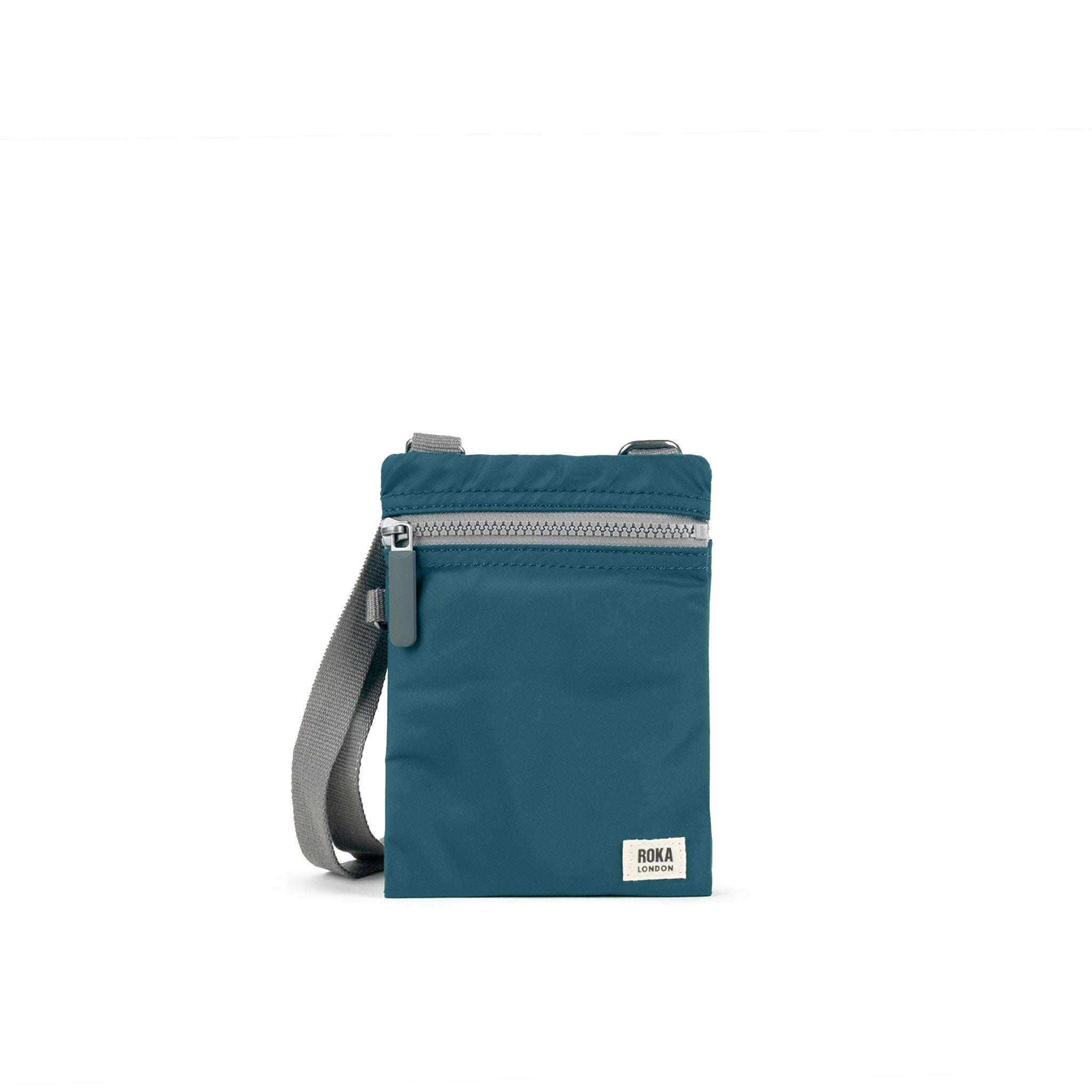 Zaino ROKA Chelsea Sustainable Nylon – Tracolla In Nylon Blu, Donna, Con Tasche, Nuovo Con Etichette
