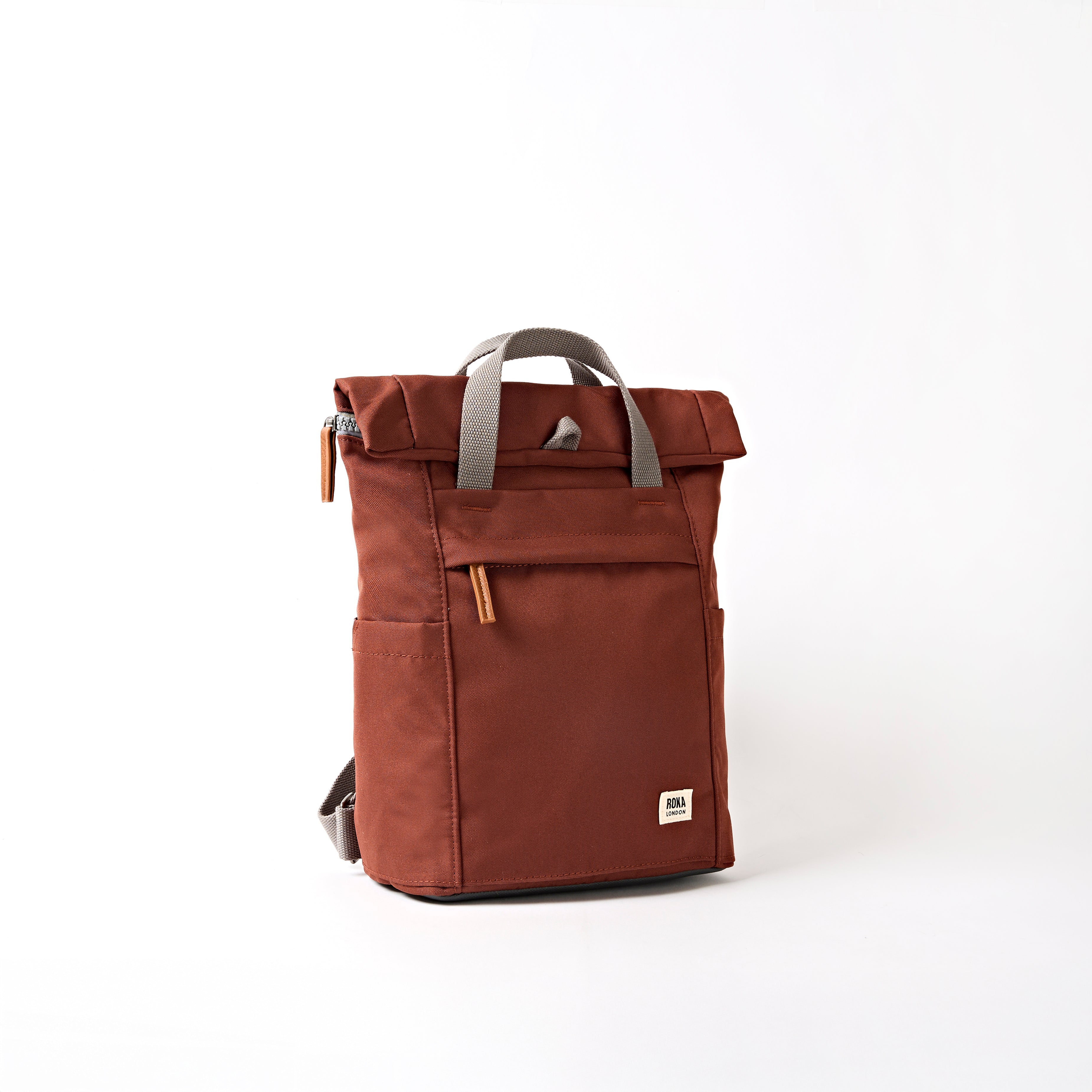 ビッグマルシェバッグ　2way 6ポケット　ブラウン×ハート刺繍　ヌビバッグ Finchley Henna | Eco-Friendly Backpack | ROKA London