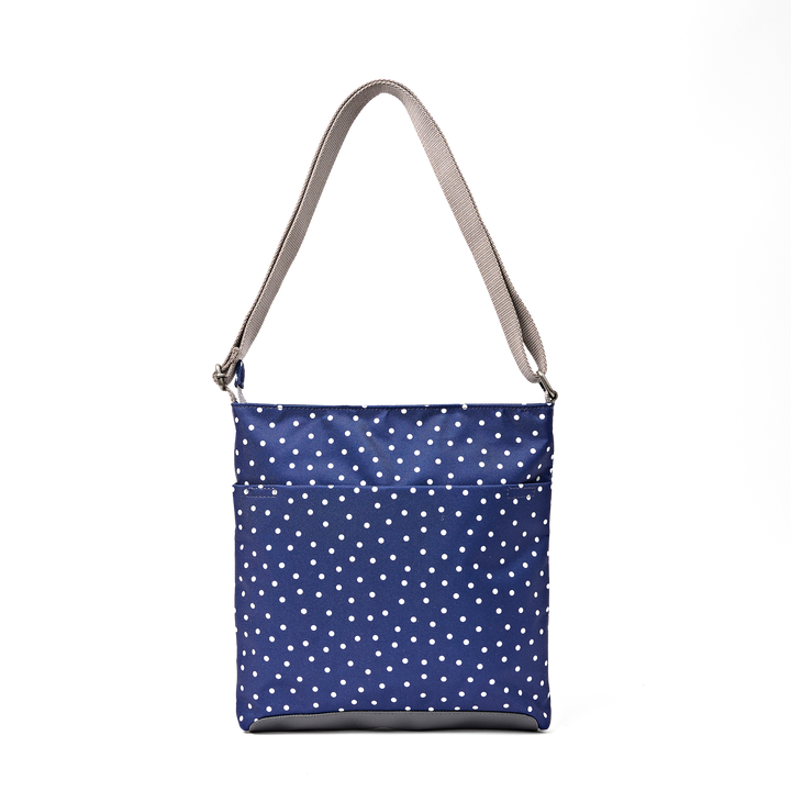 Kennington Crossbody Bag in Navy Polka Dot