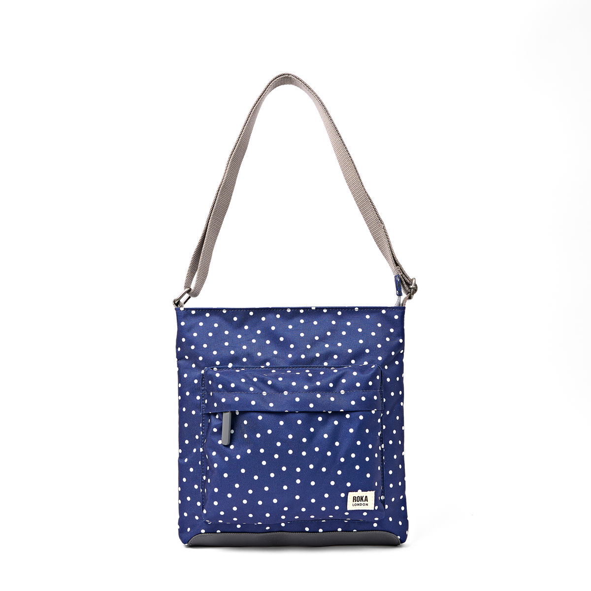 Kennington Crossbody Bag in Navy Polka Dot
