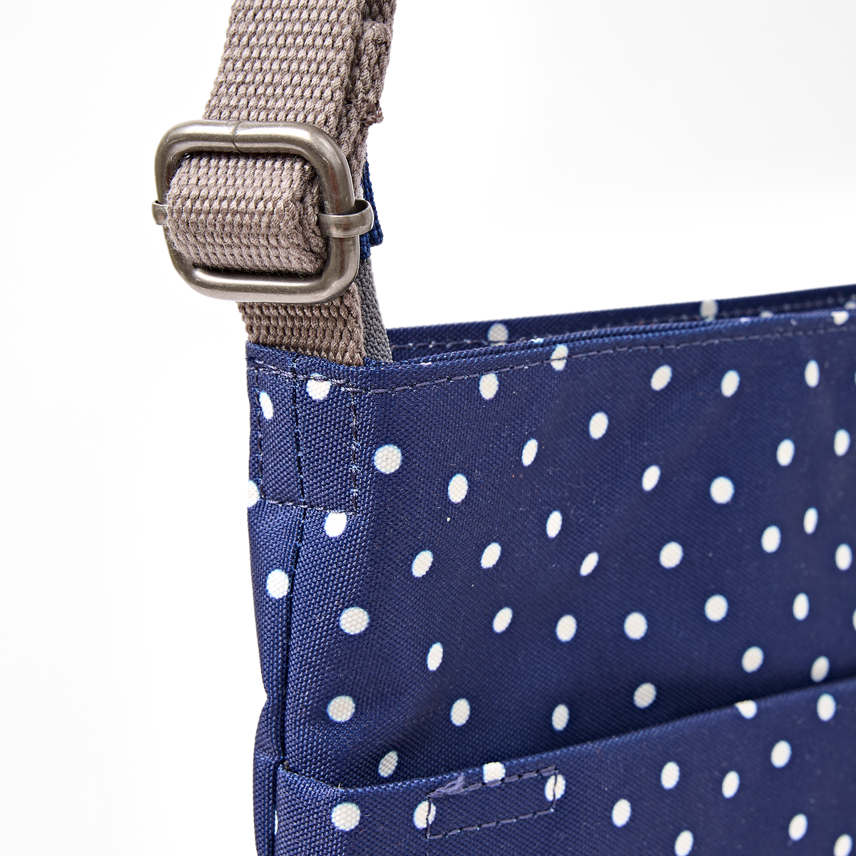 Kennington Crossbody Bag in Navy Polka Dot