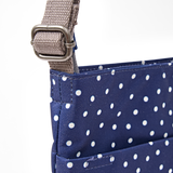 Kennington Crossbody Bag in Navy Polka Dot