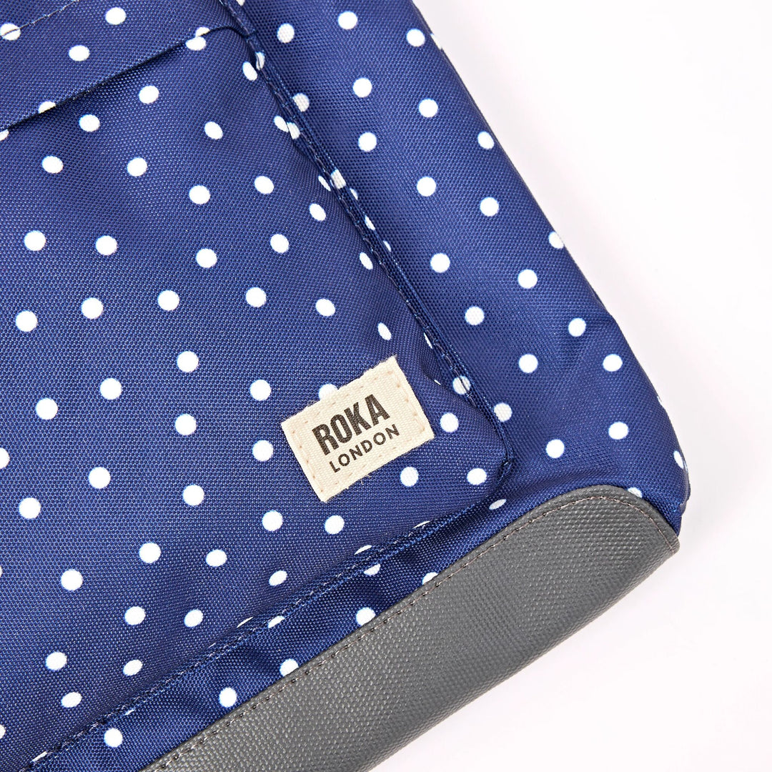 Kennington Crossbody Bag in Navy Polka Dot