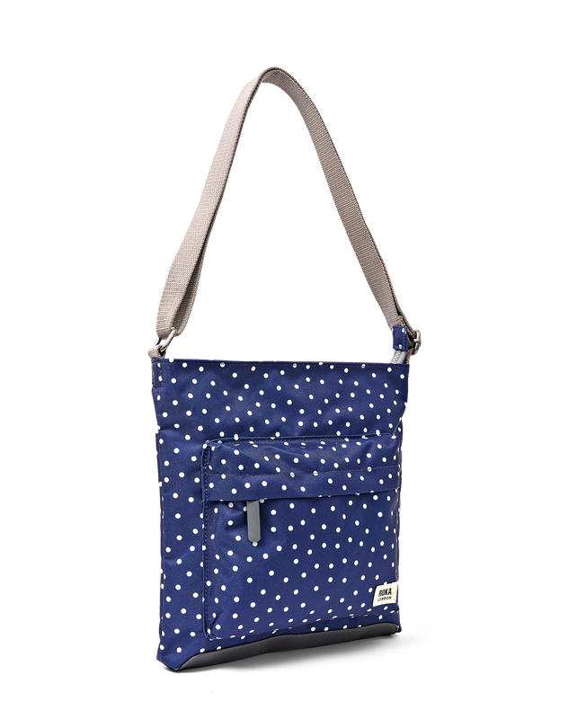 Kennington Crossbody Bag in Navy Polka Dot