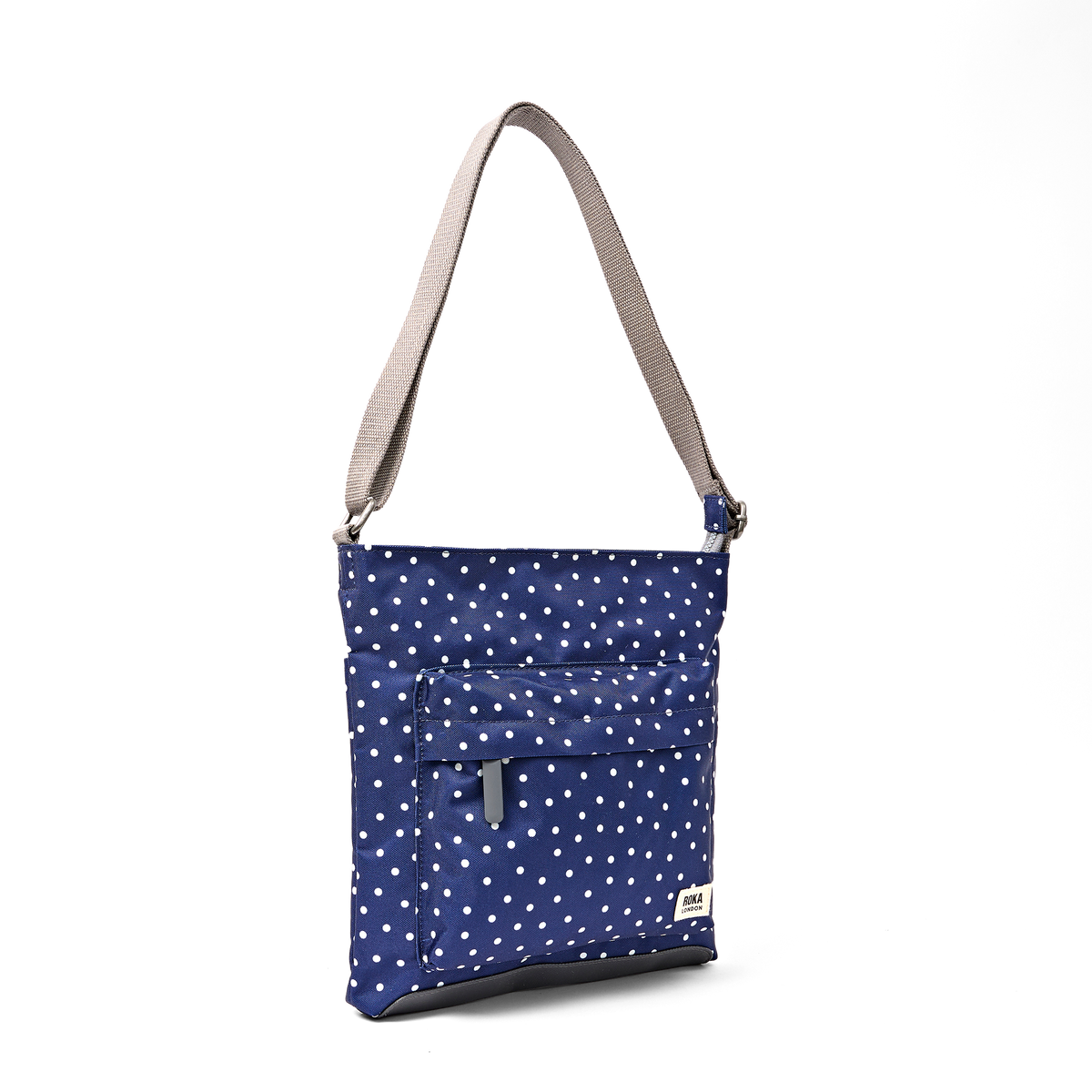Kennington Crossbody Bag in Navy Polka Dot