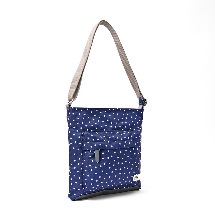 Kennington Crossbody Bag in Navy Polka Dot