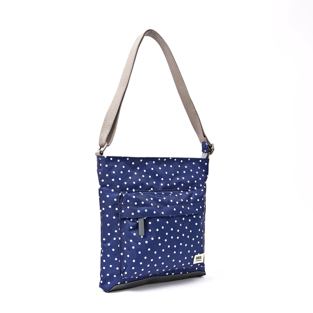 Kennington Crossbody Bag in Navy Polka Dot