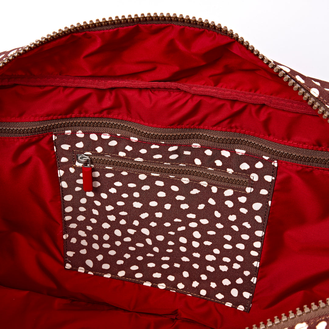 Gatwick Carry-On Duffel Bag in Brown Dot