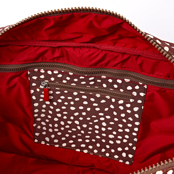 Gatwick Carry-On Duffel Bag in Brown Dot