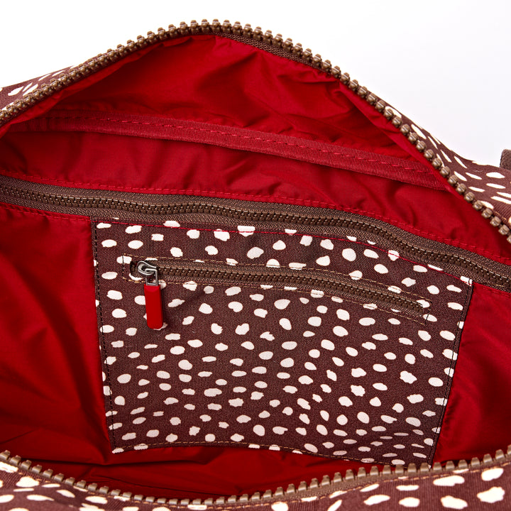 Gatwick Carry-On Duffel Bag in Brown Dot