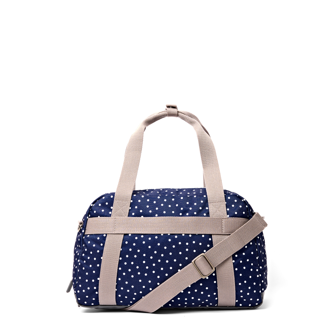 Gatwick Carry-On Duffel Bag in Navy Polka Dot
