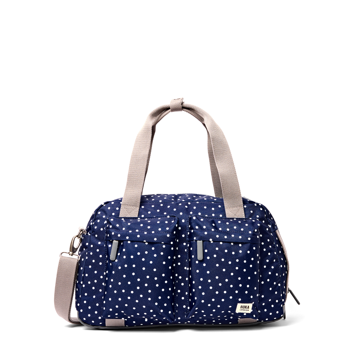 Gatwick Carry-On Duffel Bag in Navy Polka Dot