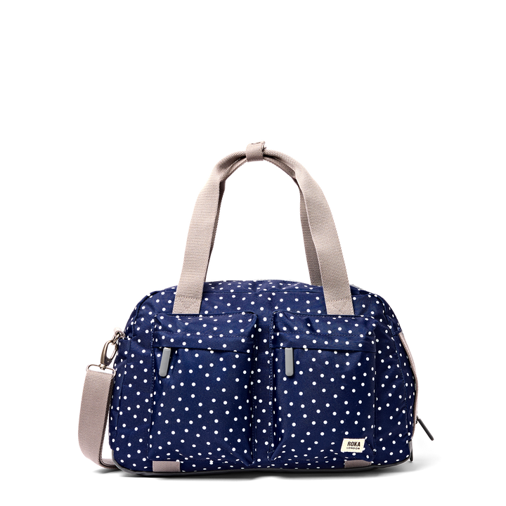 Gatwick Carry-On Duffel Bag in Navy Polka Dot