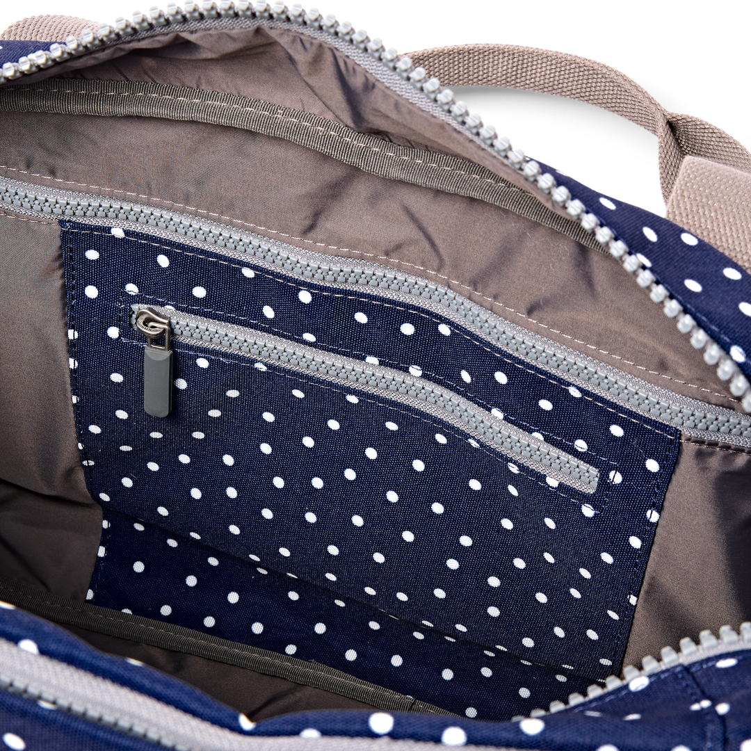 Gatwick Carry-On Duffel Bag in Navy Polka Dot