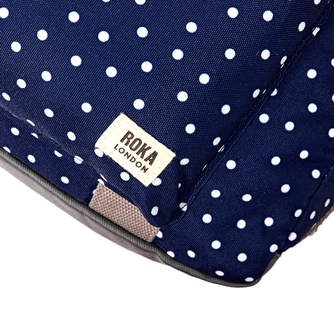 Gatwick Carry-On Duffel Bag in Navy Polka Dot