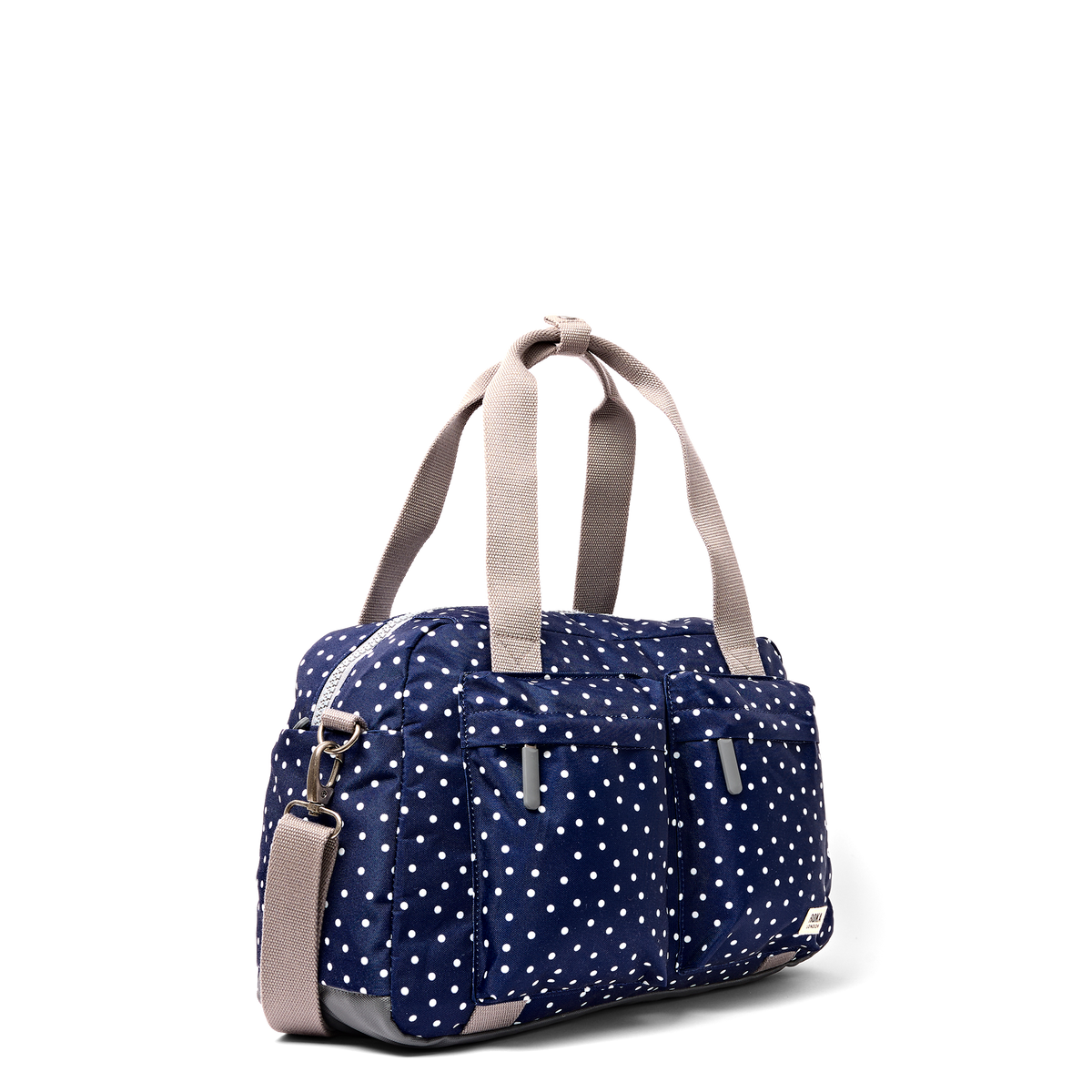 Gatwick Carry-On Duffel Bag in Navy Polka Dot