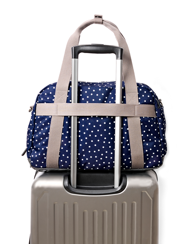 Gatwick Carry-On Duffel Bag in Navy Polka Dot