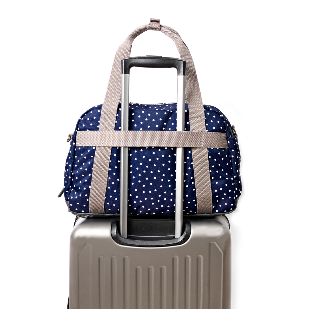 Gatwick Carry-On Duffel Bag in Navy Polka Dot