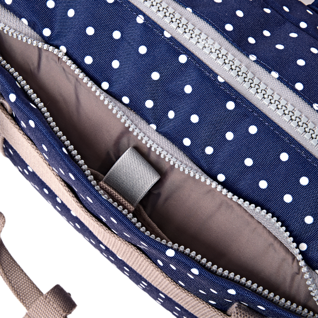 Gatwick Carry-On Duffel Bag in Navy Polka Dot