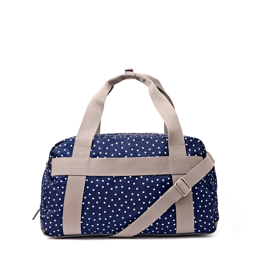 Gatwick Carry-On Duffel Bag in Navy Polka Dot