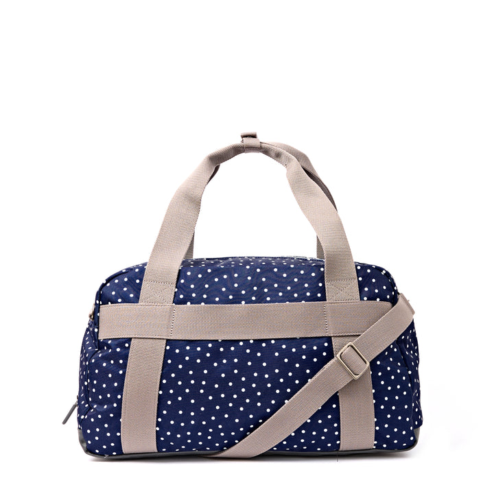 Gatwick Carry-On Duffel Bag in Navy Polka Dot