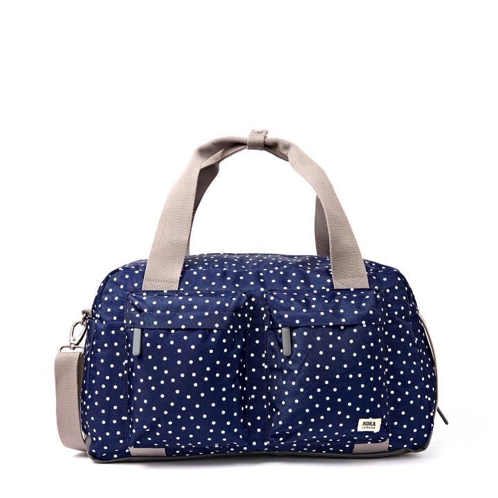 Gatwick Carry-On Duffel Bag in Navy Polka Dot