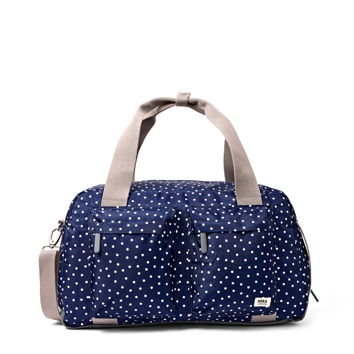 Gatwick Carry-On Duffel Bag in Navy Polka Dot