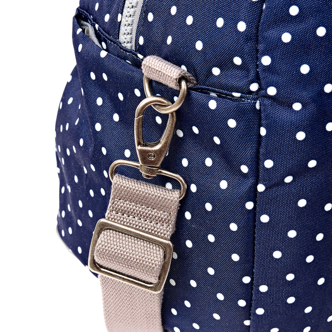 Gatwick Carry-On Duffel Bag in Navy Polka Dot