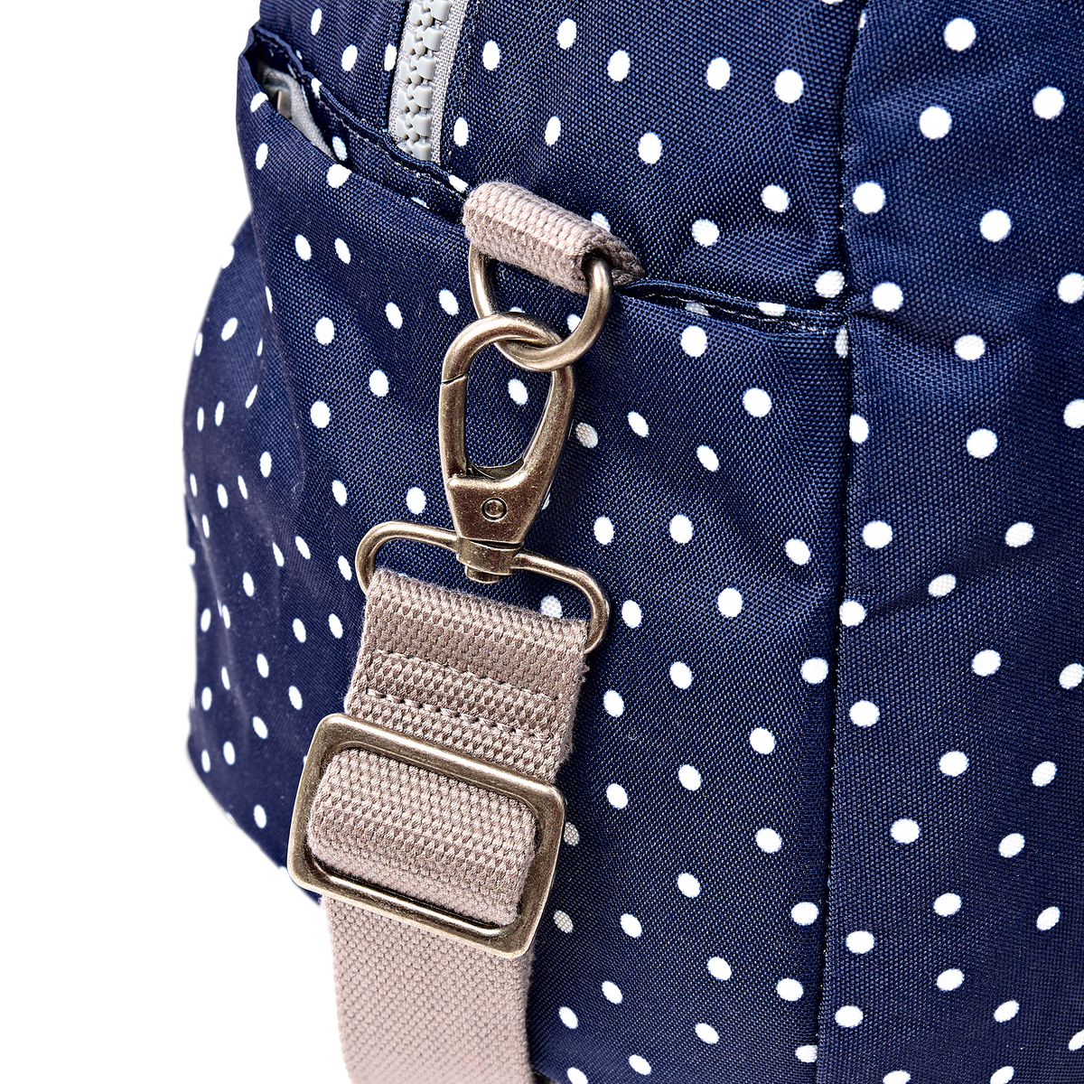 Gatwick Carry-On Duffel Bag in Navy Polka Dot
