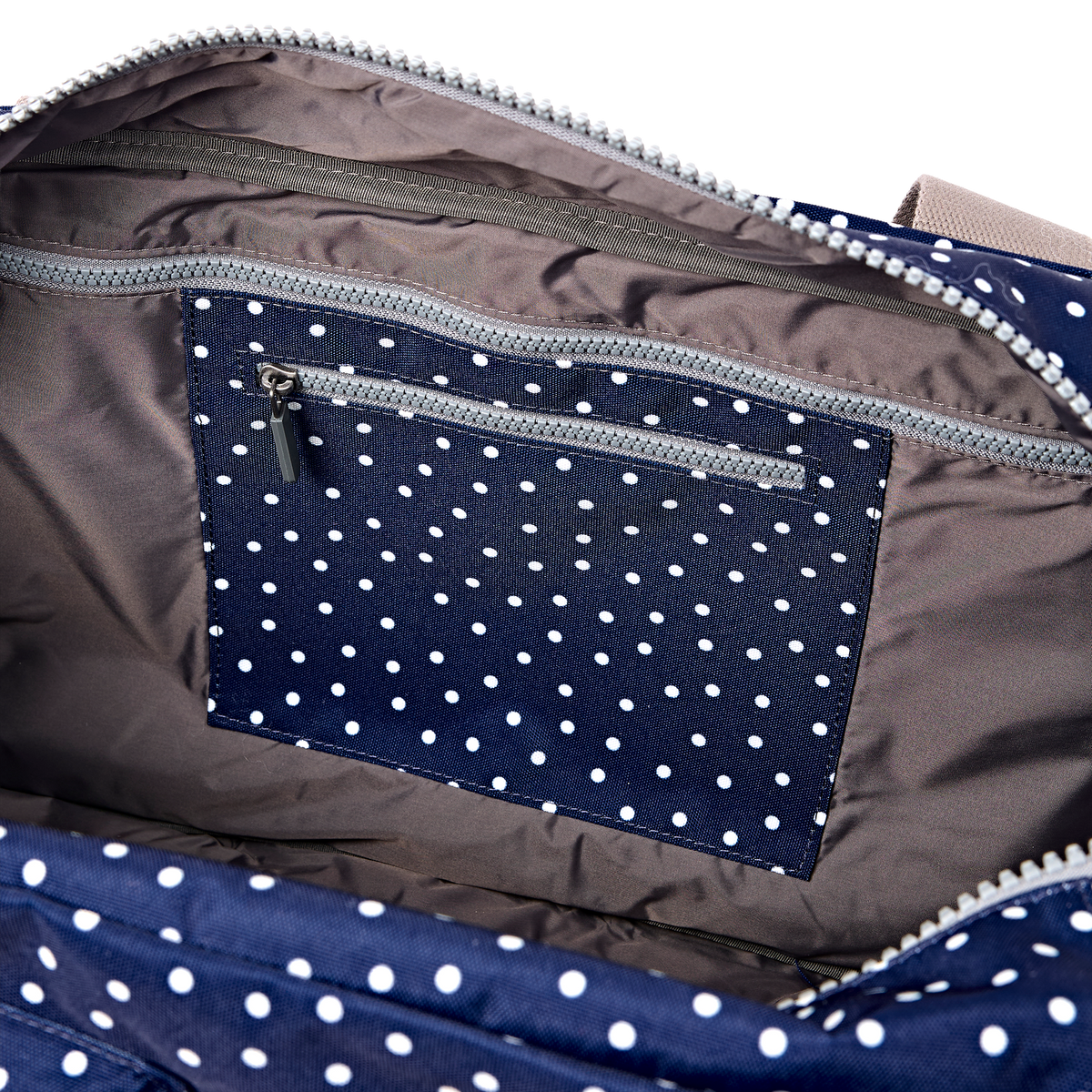 Gatwick Carry-On Duffel Bag in Navy Polka Dot