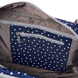 Gatwick Carry-On Duffel Bag in Navy Polka Dot