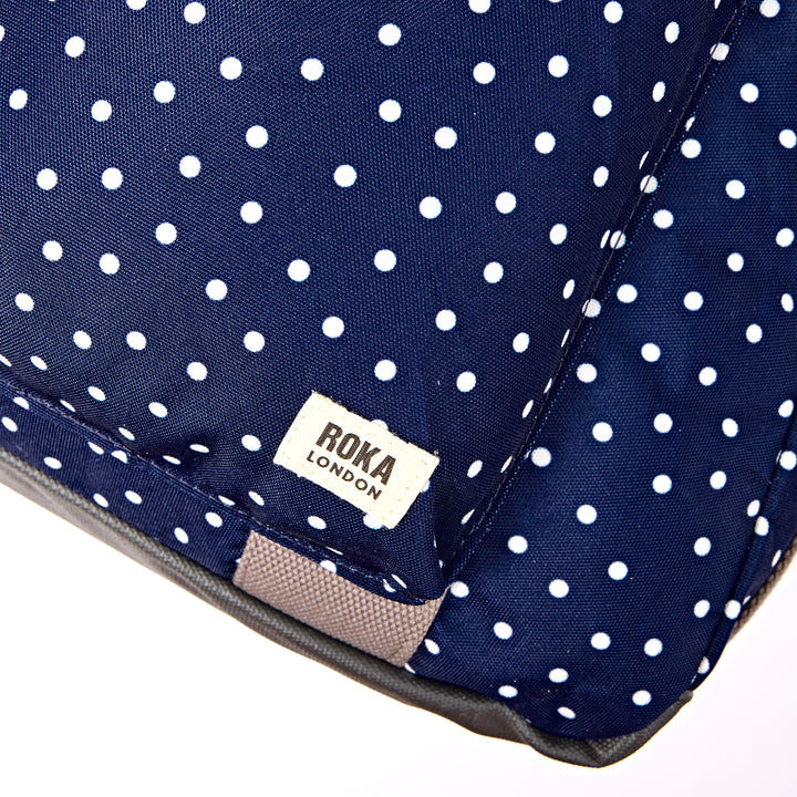 Gatwick Carry-On Duffel Bag in Navy Polka Dot
