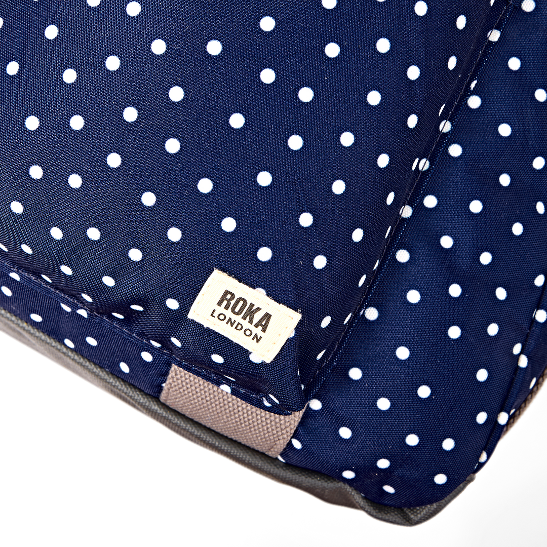 Gatwick Carry-On Duffel Bag in Navy Polka Dot
