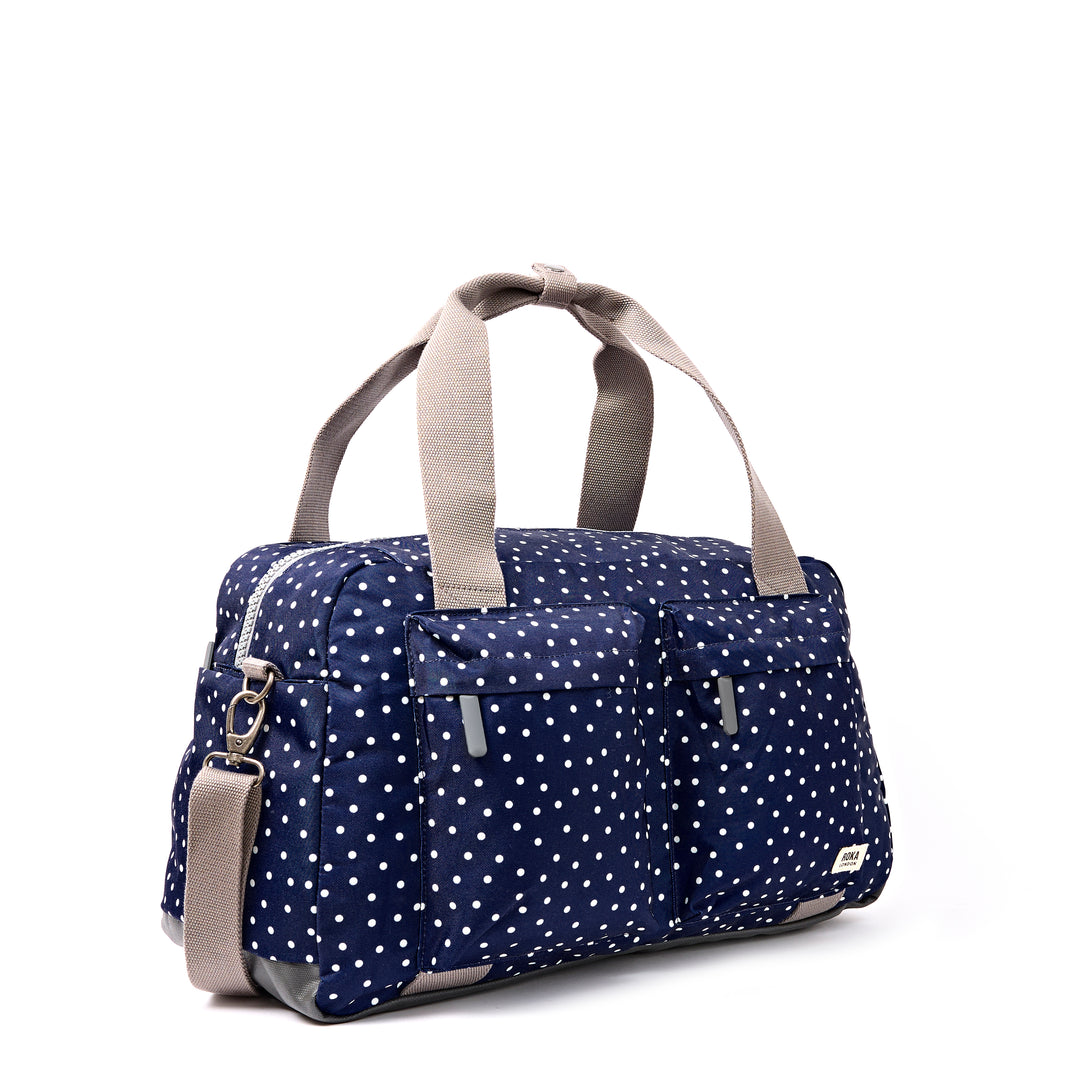 Gatwick Carry-On Duffel Bag in Navy Polka Dot