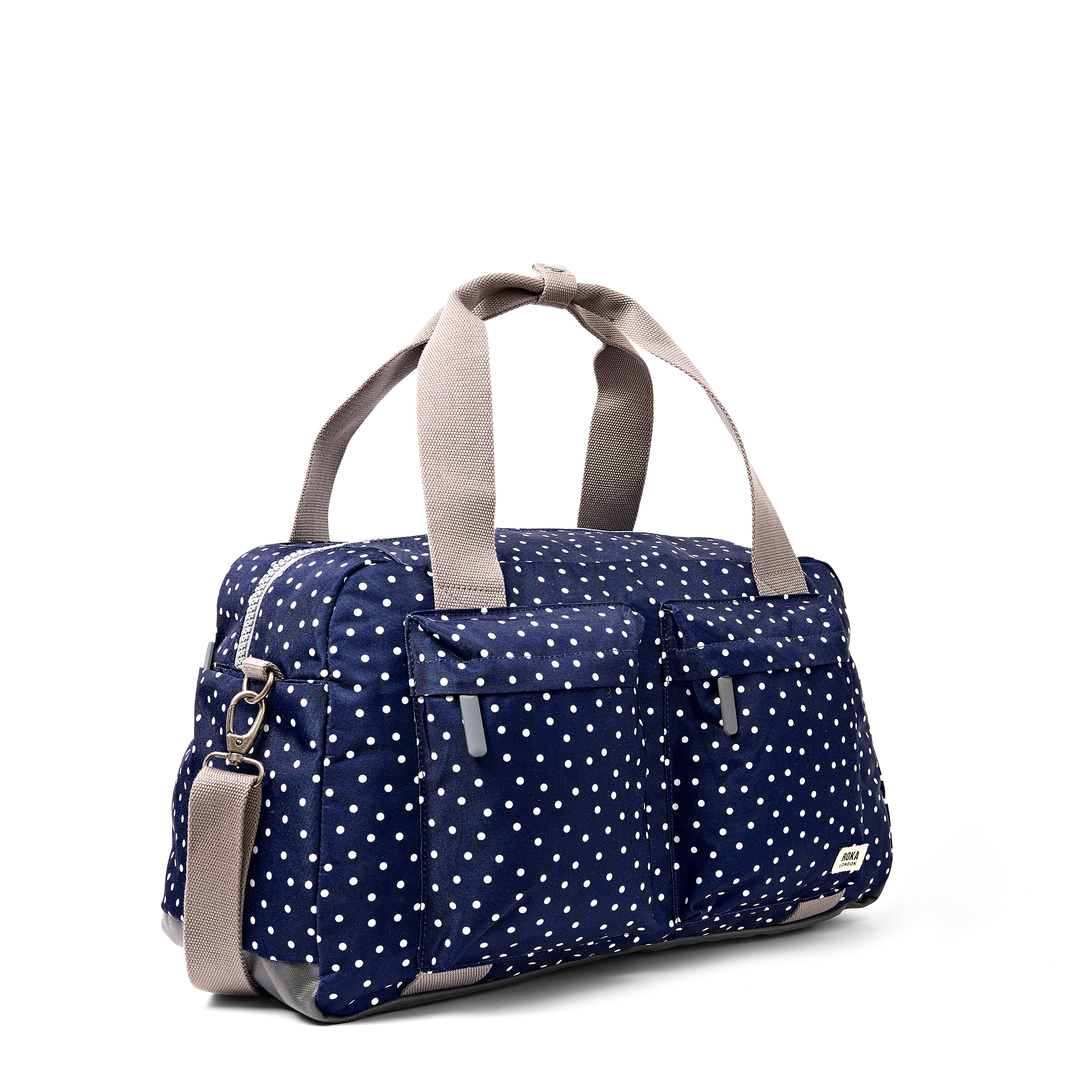 Gatwick Carry-On Duffel Bag in Navy Polka Dot