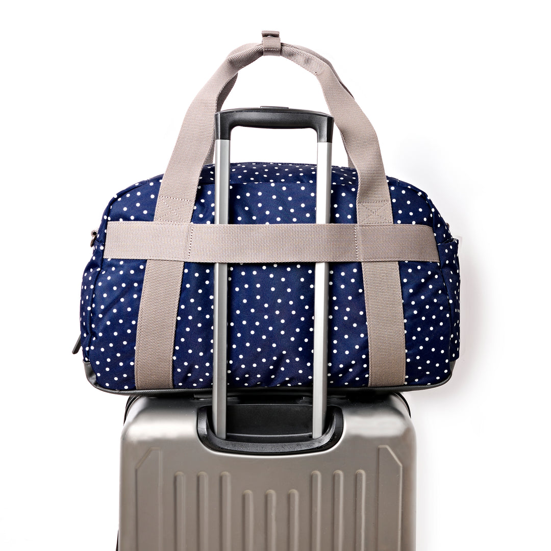 Gatwick Carry-On Duffel Bag in Navy Polka Dot