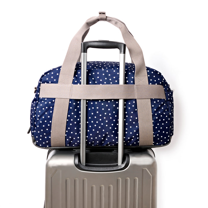 Gatwick Carry-On Duffel Bag in Navy Polka Dot