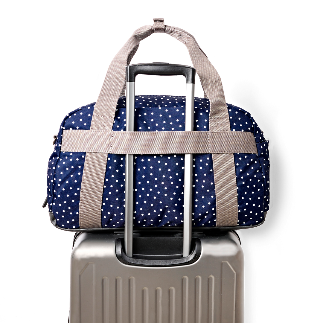 Gatwick Carry-On Duffel Bag in Navy Polka Dot