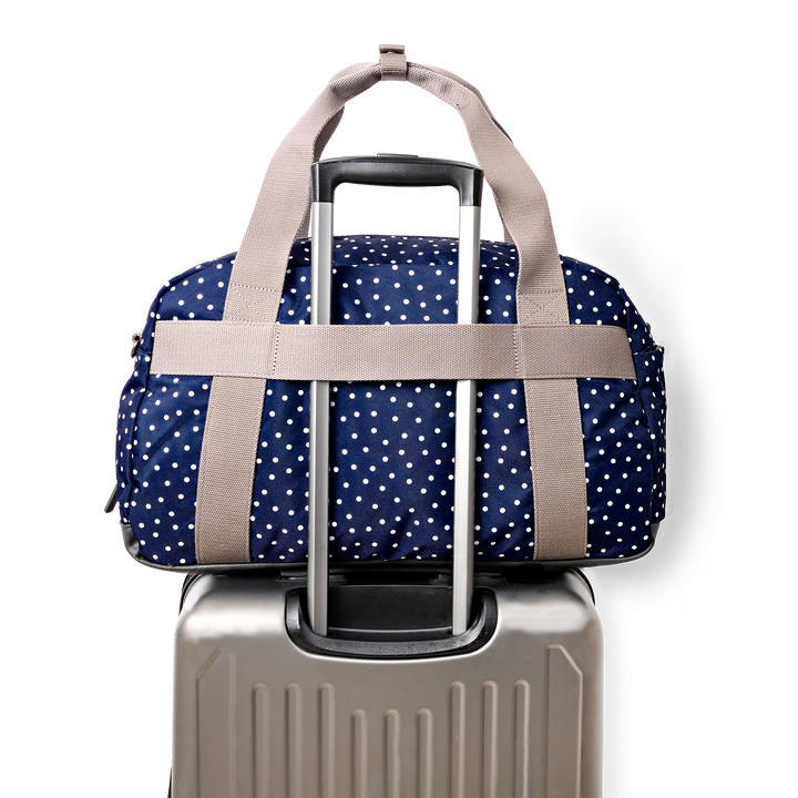 Gatwick Carry-On Duffel Bag in Navy Polka Dot