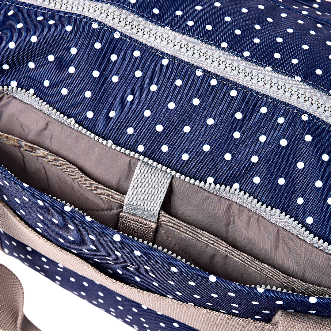 Gatwick Carry-On Duffel Bag in Navy Polka Dot