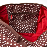 Heathrow Duffel Bag Backpack in Brown Dot