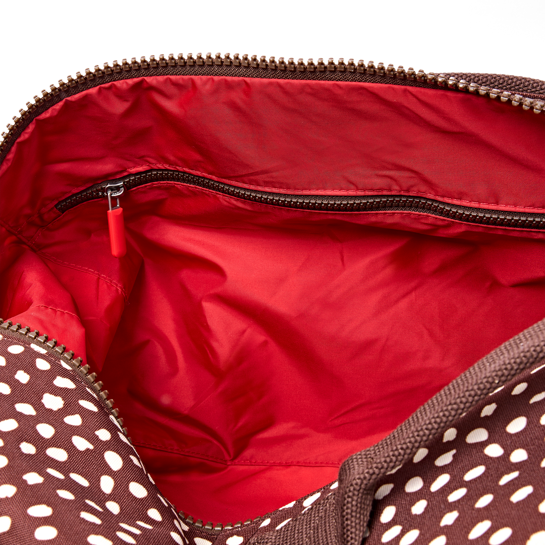 Heathrow Duffel Bag Backpack in Brown Dot