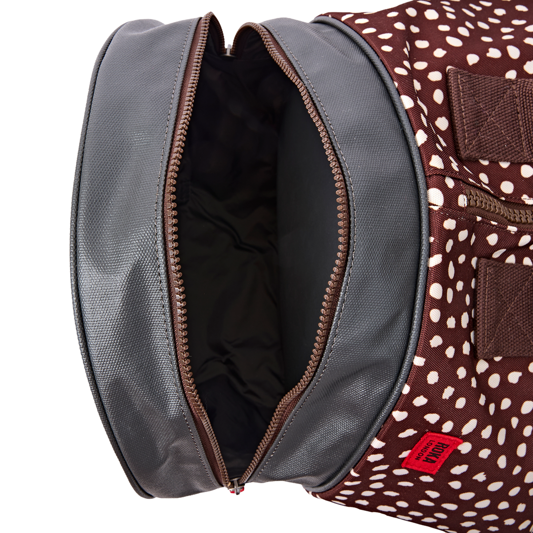 Heathrow Duffel Bag Backpack in Brown Dot