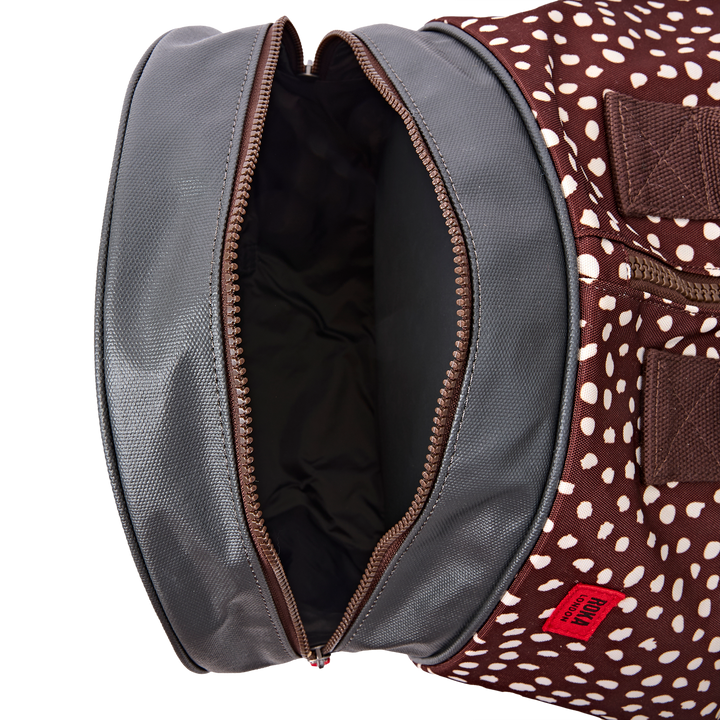 Heathrow Duffel Bag Backpack in Brown Dot