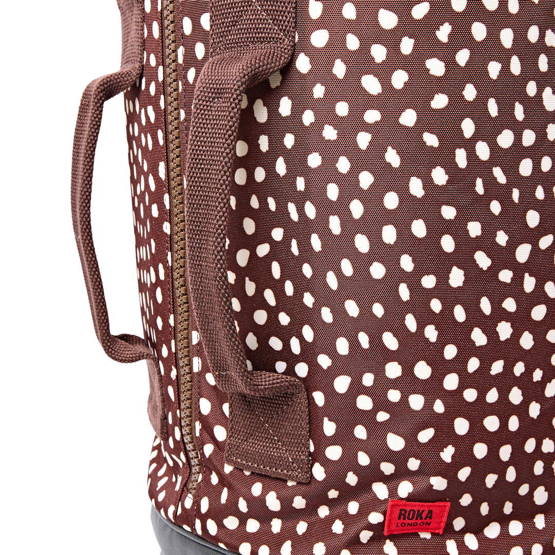 Heathrow Duffel Bag Backpack in Brown Dot