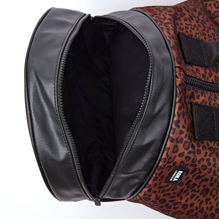 Heathrow Duffel Bag Backpack in Corn Mini Leopard