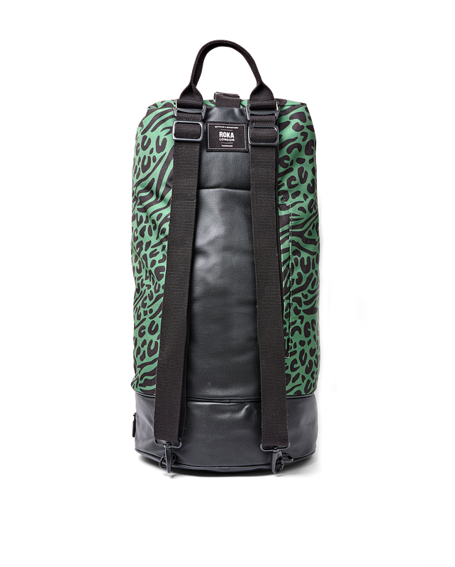 Heathrow Duffel Bag Backpack in Mixed Animal Artichoke