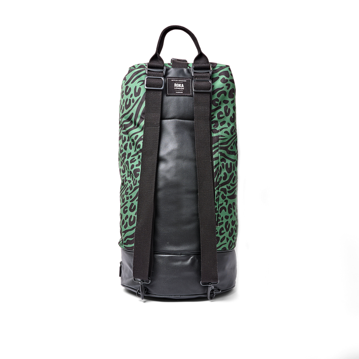 Heathrow Duffel Bag Backpack in Mixed Animal Artichoke